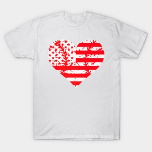 4th Of July Baseball American Flag Hearts Women Men Premium T-Shirt